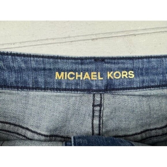 Michael Kors Size 2 Womens Denim Jean Skirt Short Button Front Med Wash - Picture 3 of 4